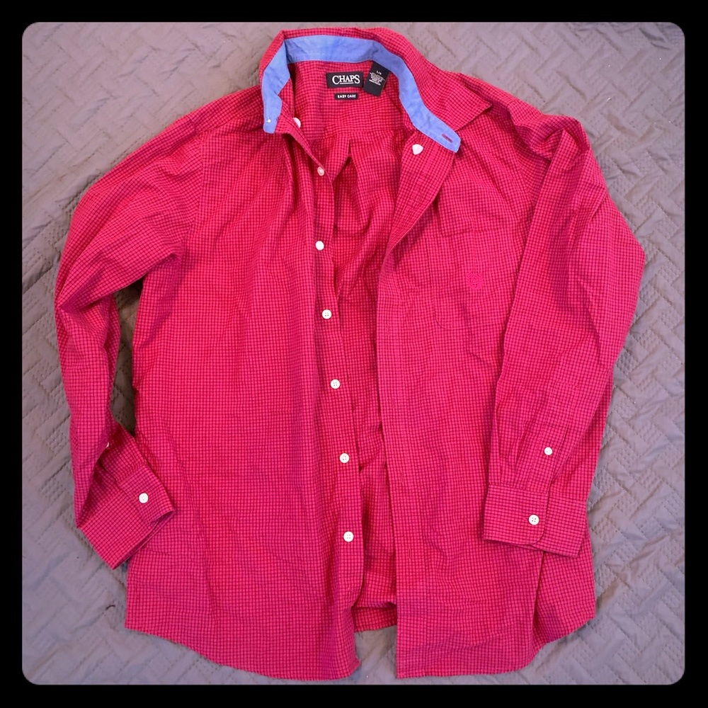 Pink Men’s Plaid Shirt